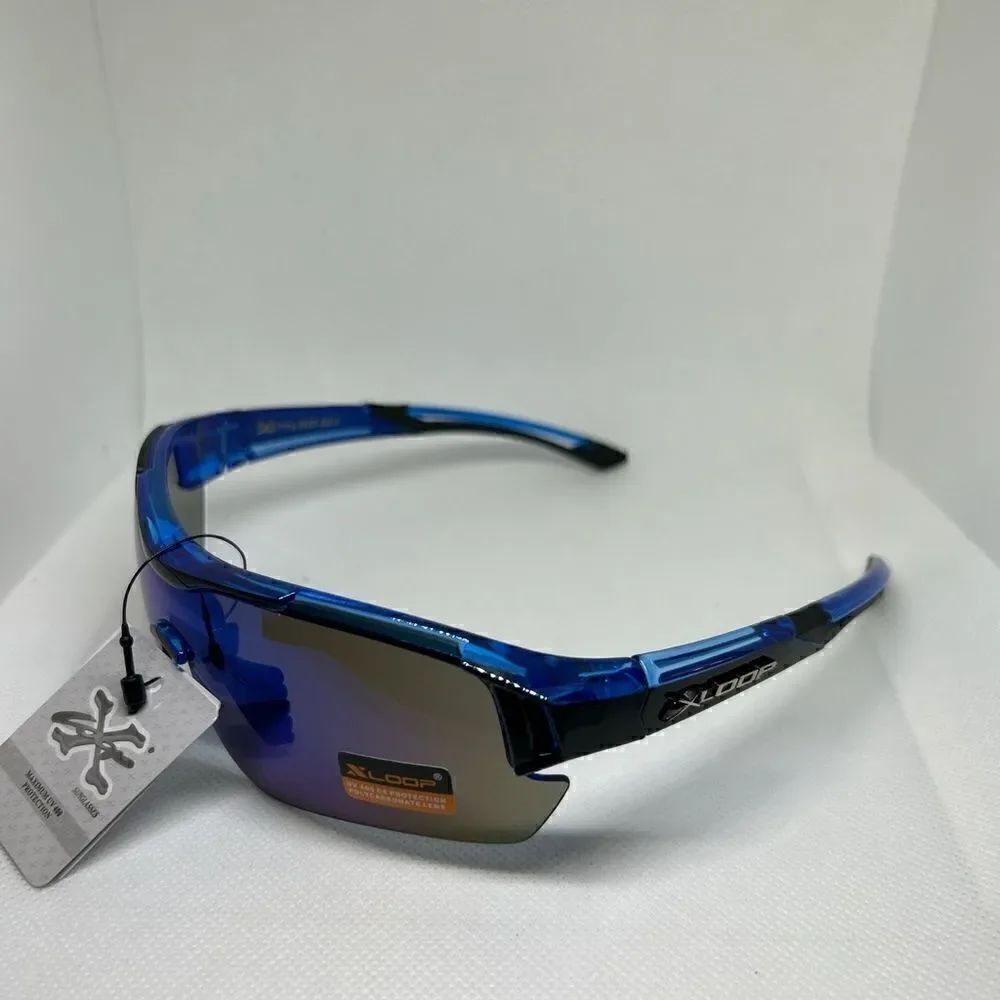 X-Loop Semi-Rimless Mirrored Sunglasses 